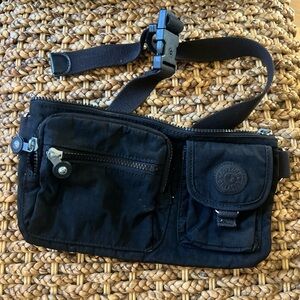 Black Kipling unisex Waist Bag cross body excellent condition